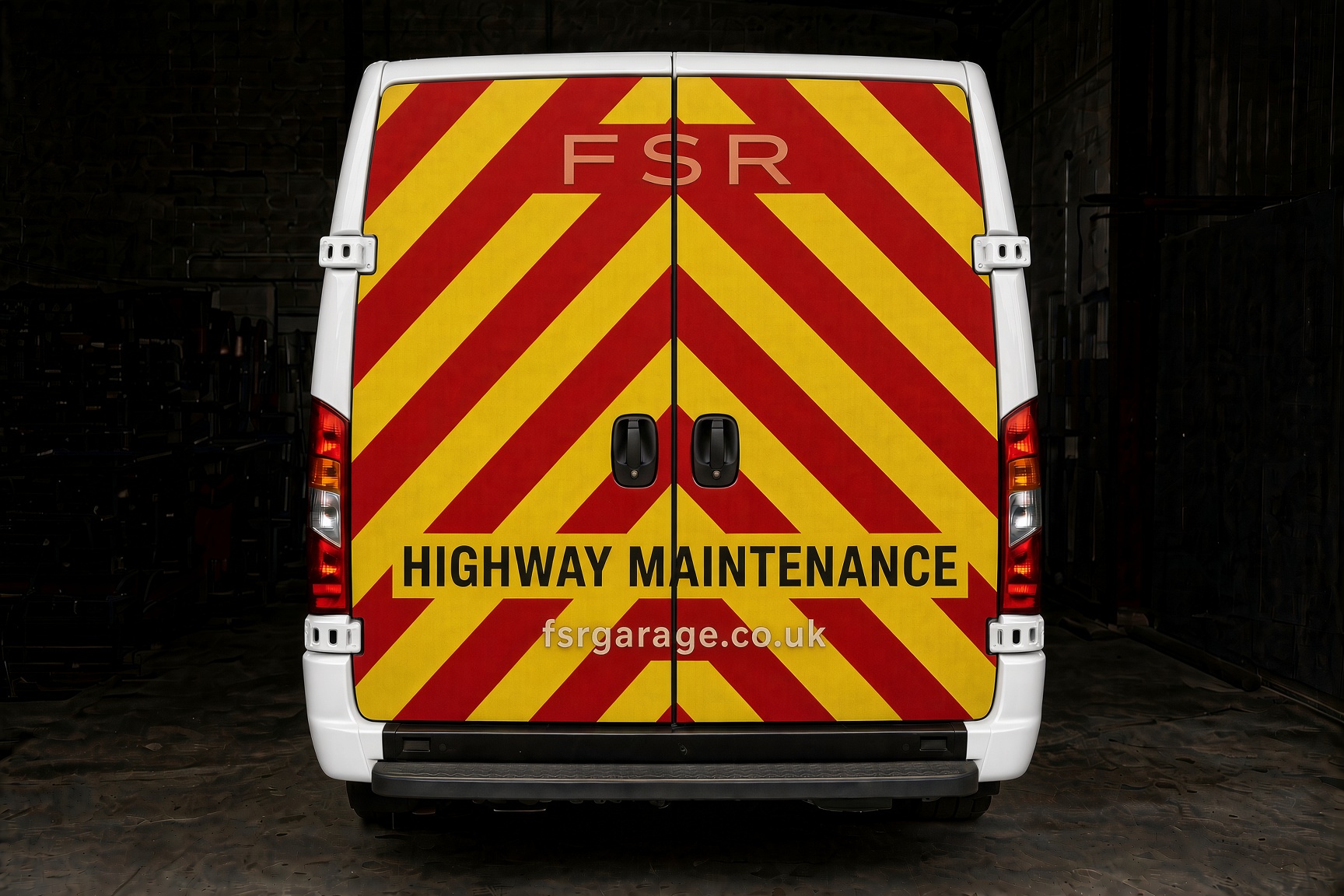 Rear of the Sprinter 906 with highway maintenance markings