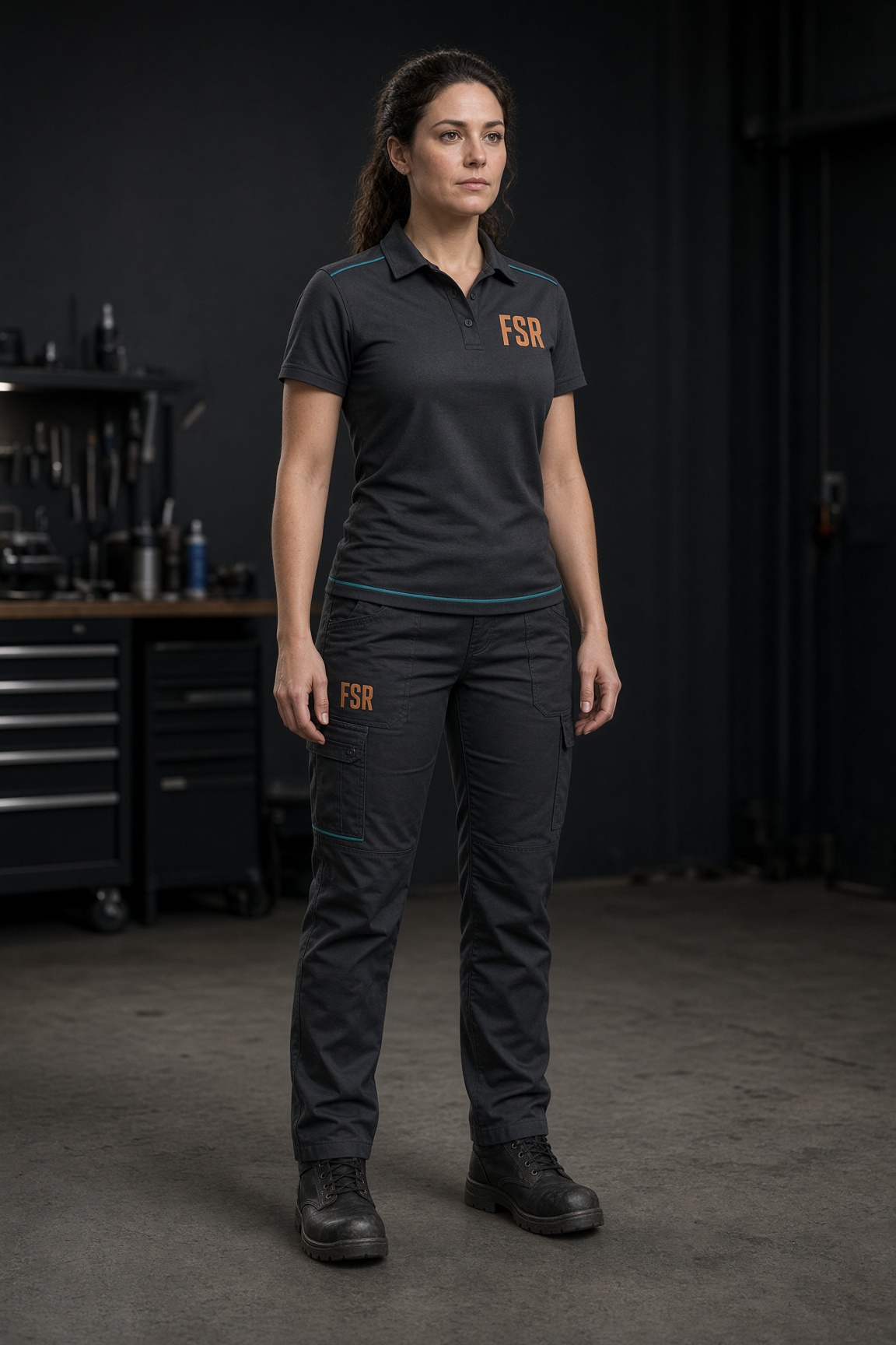 Women’s FSR workwear, front, copper FSR only